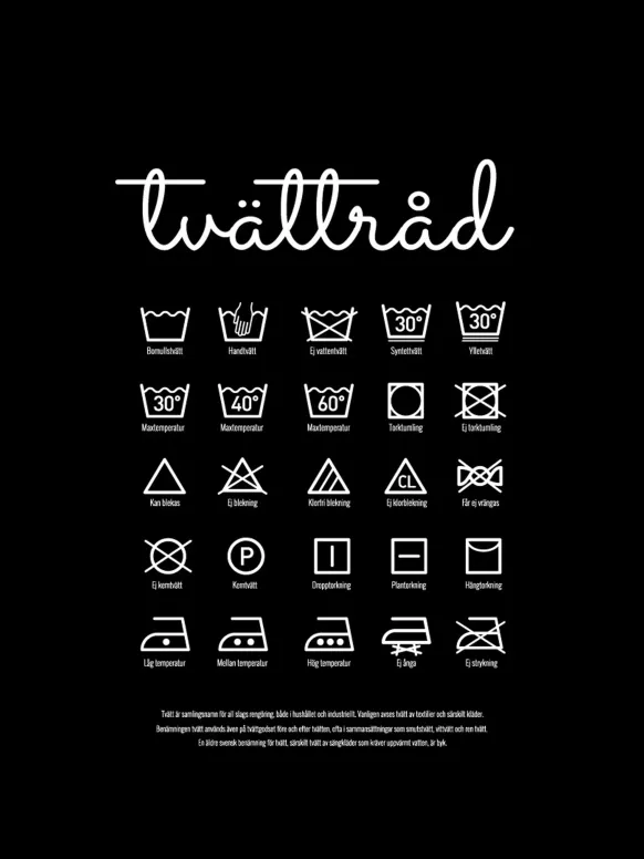 Tvättråd - Svart Poster (21x29.7 cm (A4))