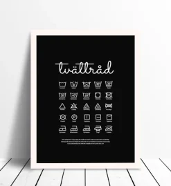 Tvättråd - Svart Poster (21x29.7 cm (A4))