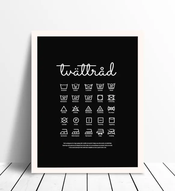 Tvättråd - Svart Poster (21x29.7 cm (A4))
