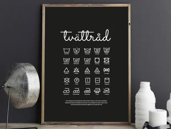 Tvättråd - Svart Poster (21x29.7 cm (A4))