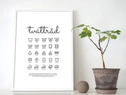 Tvättråd - Vit Poster (21x29.7 cm (A4))