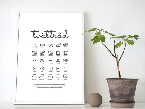 Tvättråd - Vit Poster (21x29.7 cm (A4))
