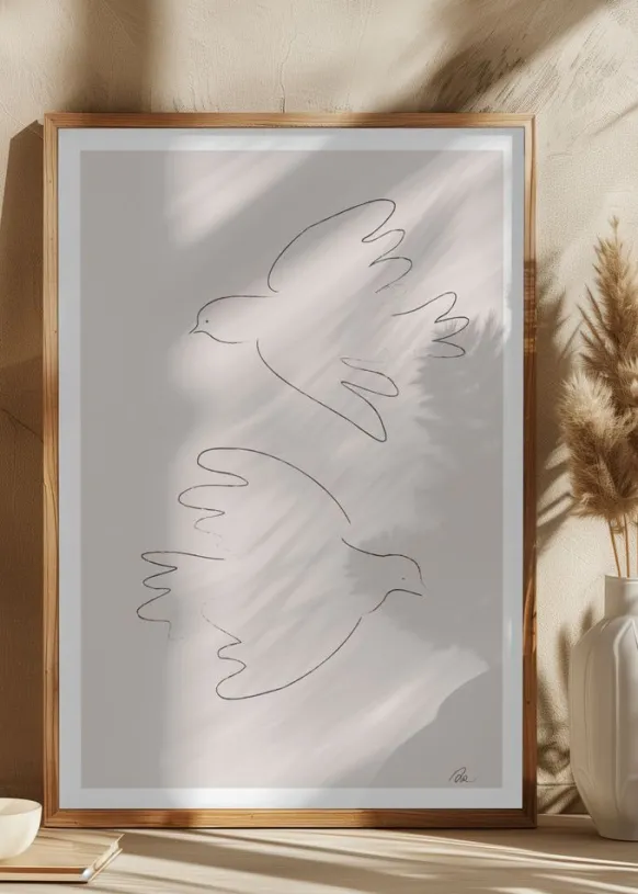 Two Doves Poster (21x29.7 cm (A4))