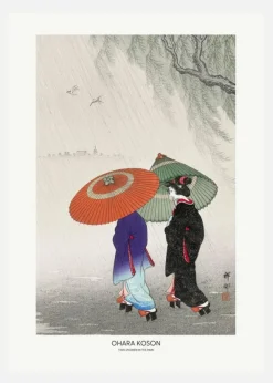 Two Women In The Rain Canvastavla (30x40 cm)