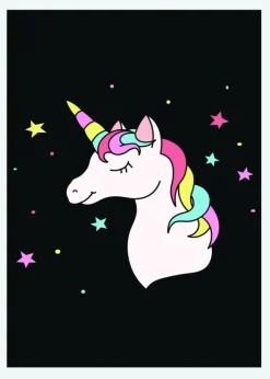 Unicorn Black Canvastavla (30x40 cm)