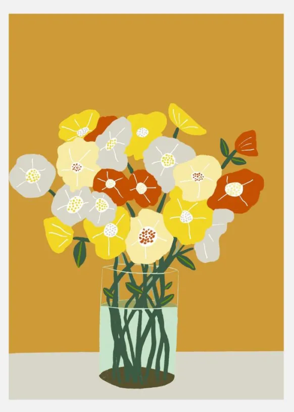 Vase Of Flowers Canvastavla (30x40 cm)