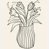 Vase Sketch Canvastavla (30x40 cm)
