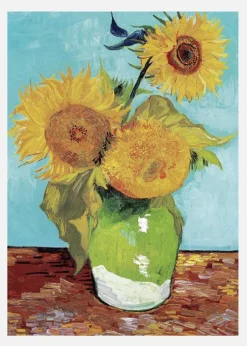 Vase With Three Sunflowers Canvastavla (30x40 cm)