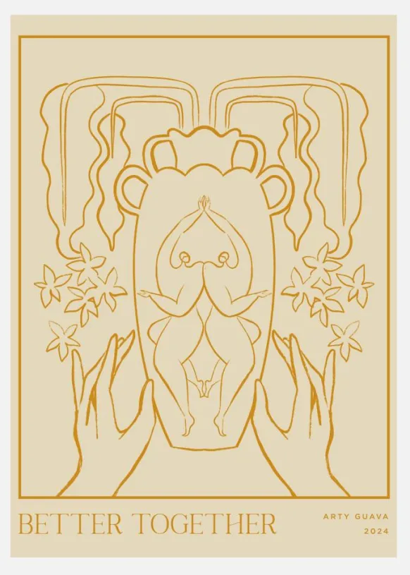 Vessel Collection : Better Together (lineart) Canvastavla (30x40 cm)