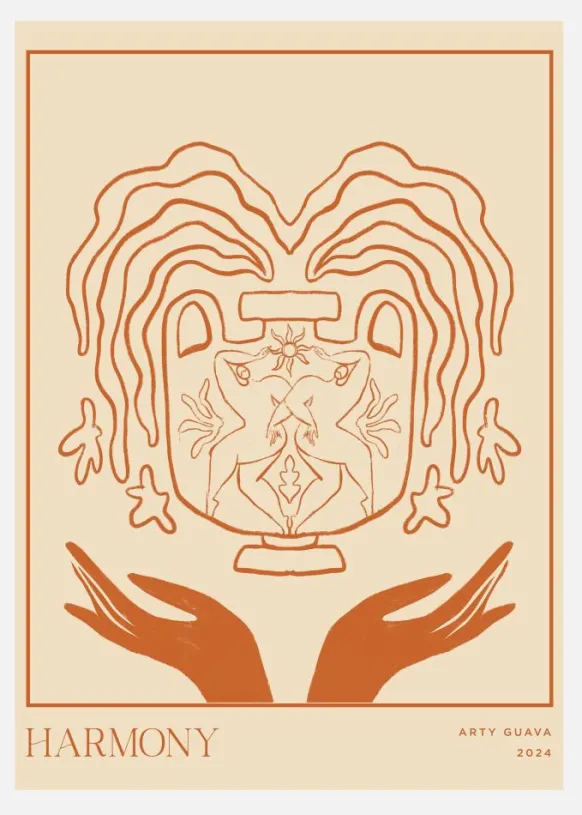 Vessel Collection : Harmony (lineart) Canvastavla (30x40 cm)