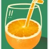 Vibrant Orange Cleverly Illustrated Canvastavla (30x40 cm)