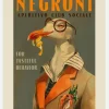 Vintage Art Deco Negroni Of A Fancy Seagull Canvastavla (30x40 cm)