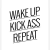 Wake Up Kick Ass RepeatCanvastavla (30x40 cm)