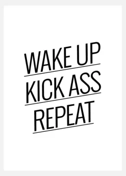 Wake Up Kick Ass RepeatCanvastavla (30x40 cm)
