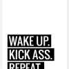 Wake Up Kick Ass Repeat IICanvastavla (30x40 cm)