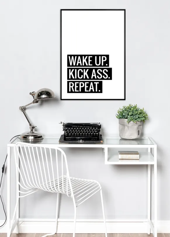 Wake Up Kick Ass Repeat II - Poster (21x29.7 cm (A4))