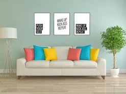 Wake up Kick ass Repeat - Poster (21x29.7 cm (A4))