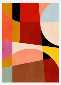 Warm Colors Bauhaus Geometry2 Canvastavla (30x40 cm)