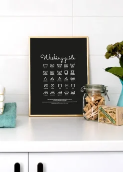 Washing guide - Black Poster (21x29.7 cm (A4))