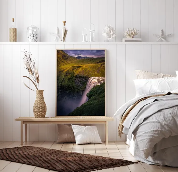 Waterfall On The Hill Poster (21x29.7 cm (A4))
