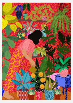Watering My Plants Canvastavla (30x40 cm)