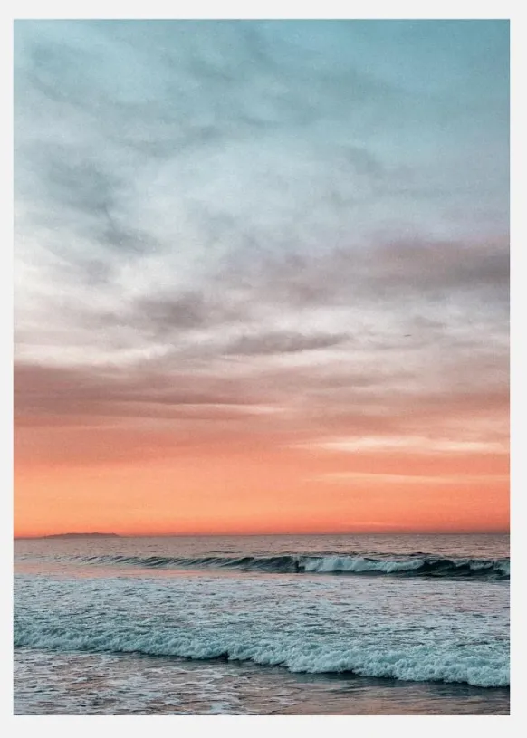 Waves Under Sunset Canvastavla (30x40 cm)