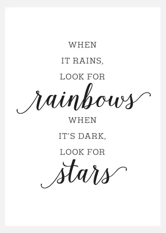 When It Rains, Look For Rainbows Canvastavla (30x40 cm)