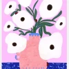 White Poppies And Ladybirds Floral Canvastavla (30x40 cm)