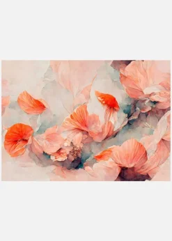 Wild Coral Flowers Canvastavla (30x40 cm)
