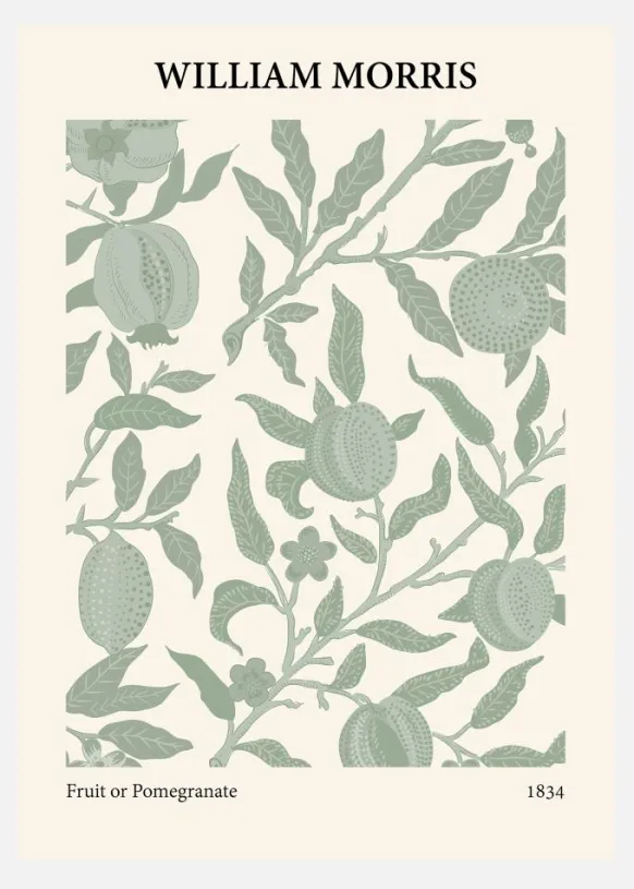 William Morris - Fruit Or Pomegranate 2 Canvastavla (30x40 cm)