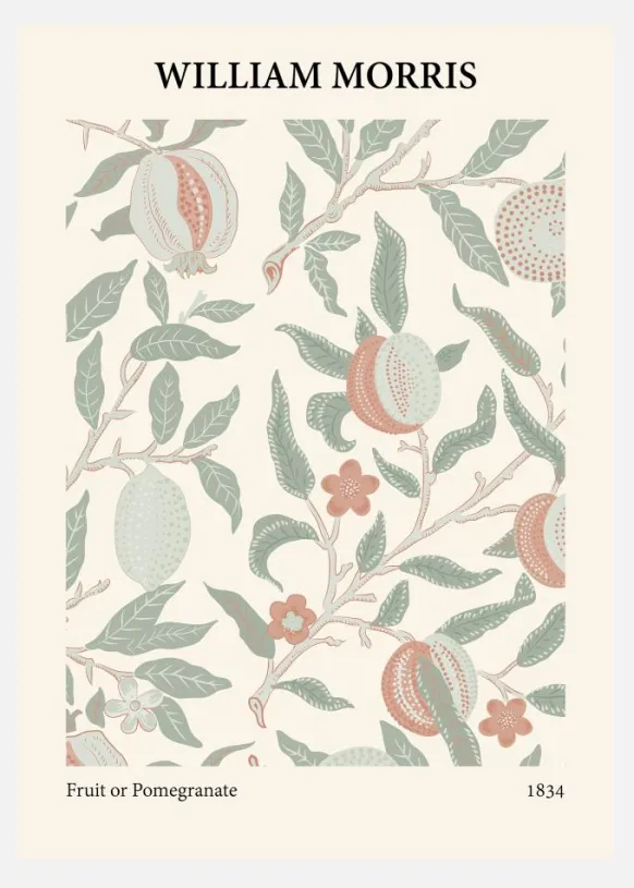 William Morris - Fruit Or Pomegranate 4 Canvastavla (30x40 cm)