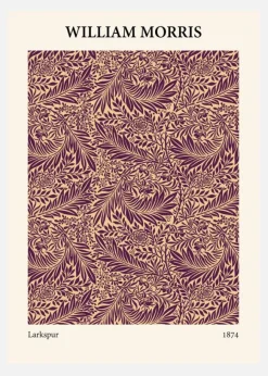 William Morris - Larkspur 6 Canvastavla (30x40 cm)