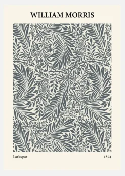 William Morris - Larkspur 3 Canvastavla (30x40 cm)