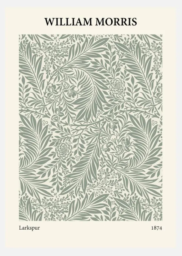 William Morris - Larkspur 4 Canvastavla (30x40 cm)