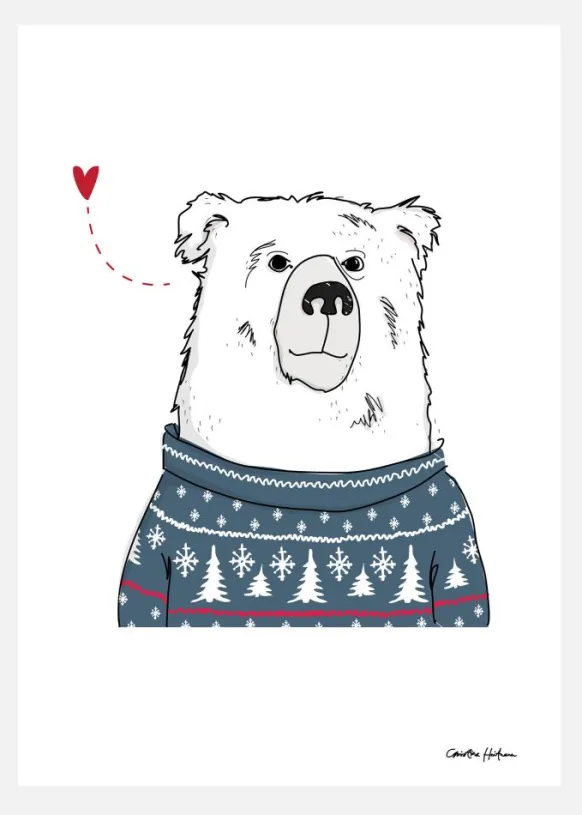 Winter Bear Canvastavla (30x40 cm)