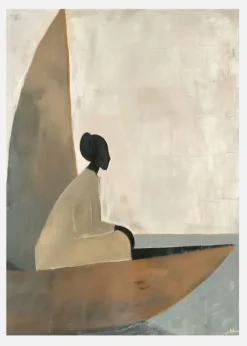 Woman On Boat Canvastavla (30x40 cm)