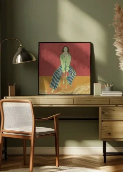 Woman on stool Poster (30x30 cm)