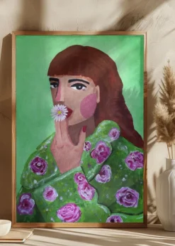 Woman Smoking a Flower Poster (21x29.7 cm (A4))