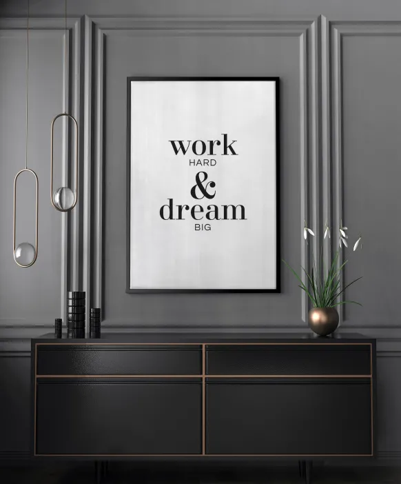 Work hard & dream big Poster (21x29.7 cm (A4))
