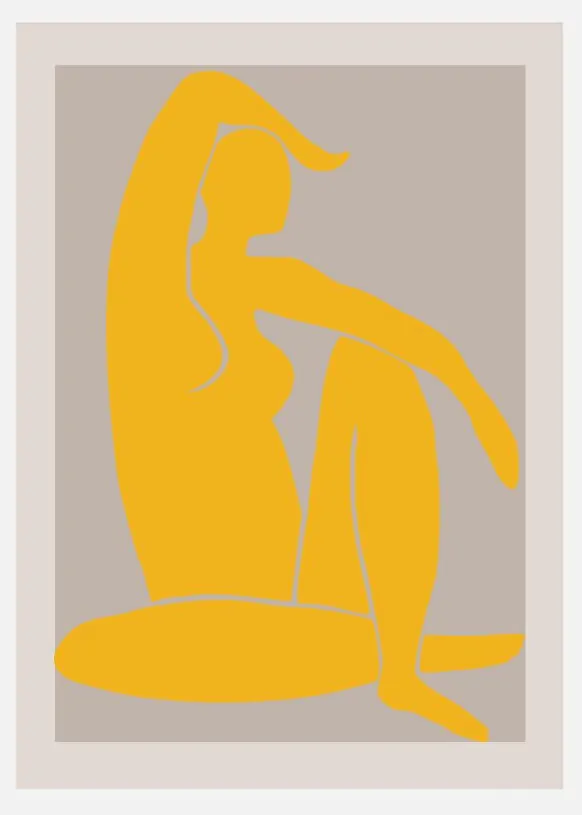 Yellow Figure Canvastavla (30x40 cm)