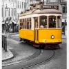 Yellow Tram In The City Canvastavla (30x40 cm)