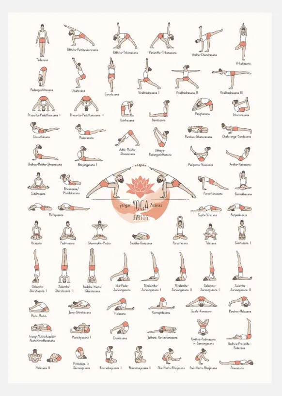 Yoga In Colour I Canvastavla (30x40 cm)