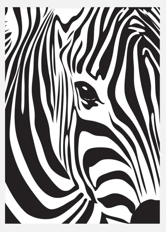Zebra Canvastavla (30x40 cm)