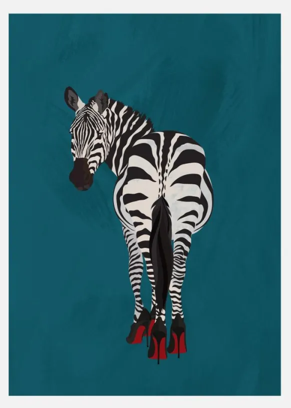 Zebra Heels Canvastavla (30x40 cm)
