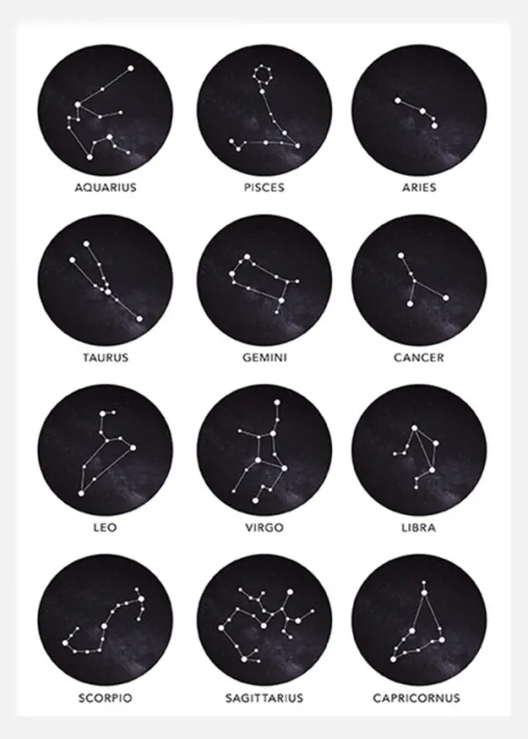 Zodiac Signs Canvastavla (30x40 cm)